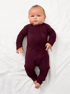 Little Sleepies Classic Burgundy Zippy, Size 2T